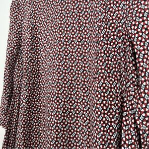 H&M Midi Shift Dress Mod Print Women Size 14 Fall Fashion A-Line 3/4 Sleeve 0188